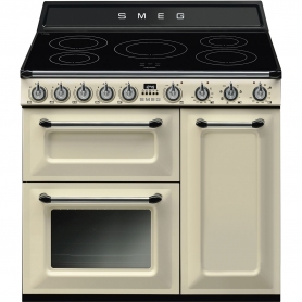 Smeg 90cm Victoria Electric Induction Range Cooker - Cream - A Rated