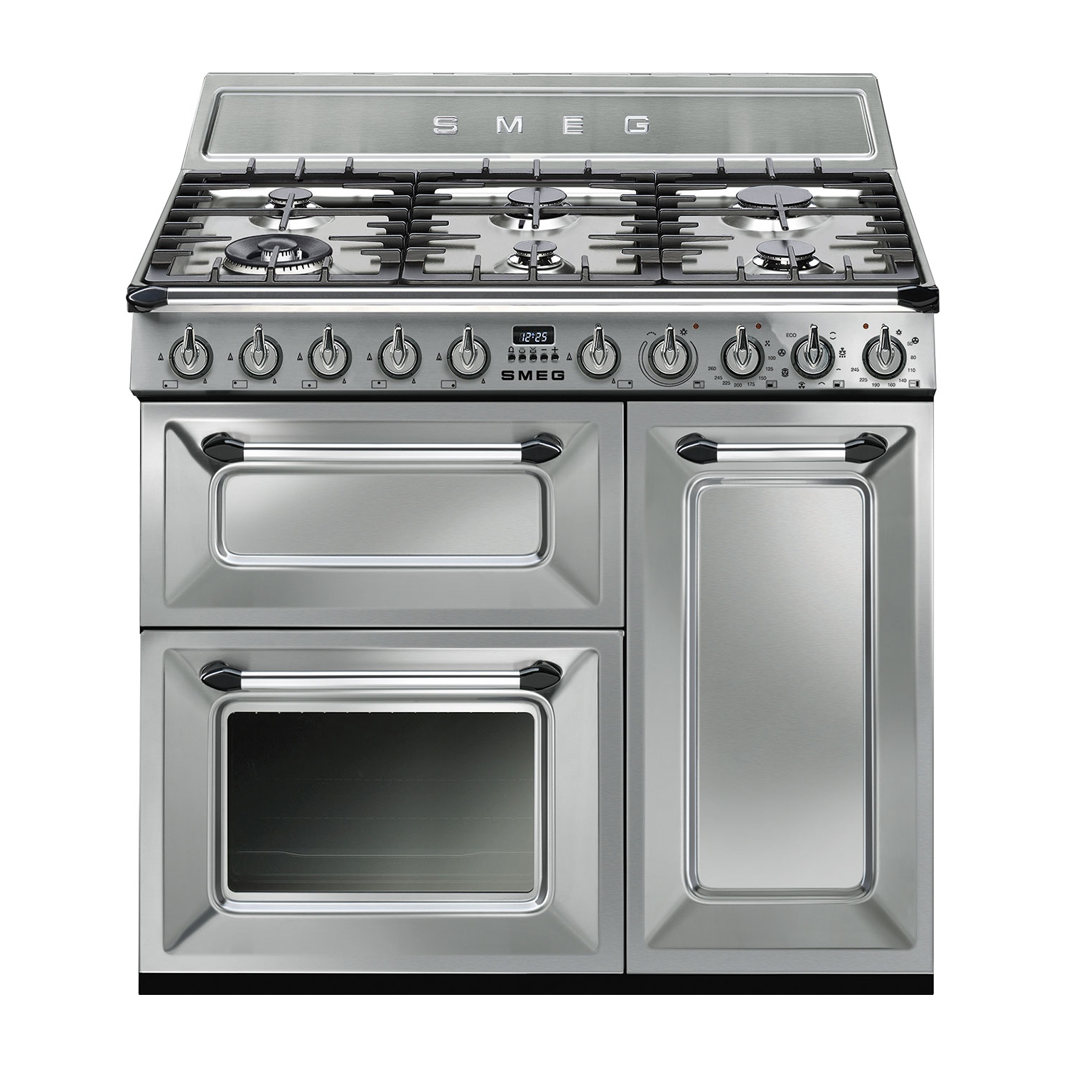 Smeg 90cm Victoria Dual Fuel Range Cooker - Stainless Steel - A Rated - 0