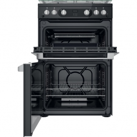 Hotpoint HDM67G0C2CB Double Gas Cooker - Black - 1