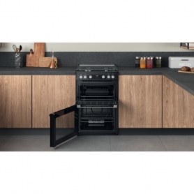 Hotpoint HDM67G0C2CB Double Gas Cooker - Black - 3