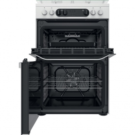 Hotpoint HDM67G9C2CW Double Dual Fuel Cooker - White - 2