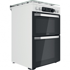 Hotpoint HDM67G9C2CW Double Dual Fuel Cooker - White - 1