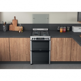 Hotpoint HDM67G0CCX 60cm Double Gas Cooker - Inox - 3