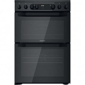 Hotpoint HDM67V9CMB Electric Ceramic Double Cooker - Black - 0