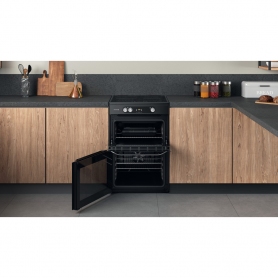 Hotpoint HDM67I9H2CB Double Electric 60cm Cooker - Black - 3