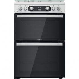 Hotpoint HD67G02CCW Double Cooker - White - 0