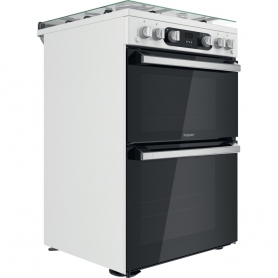 Hotpoint HD67G02CCW Double Cooker - White - 1